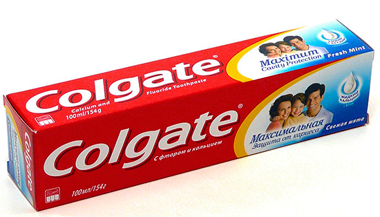 ยาสีฟันคอลเกตที่มีฟลูออรีนและแคลเซียม