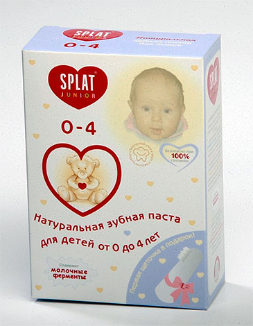 0 ~ 4 세 어린이를위한 Natural Splat 치약.