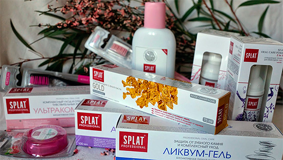 आज, स्प्लट उत्पादों को न केवल टूथपेस्ट का प्रतिनिधित्व किया जाता है, बल्कि मौखिक स्वच्छता के अन्य साधन भी होते हैं।