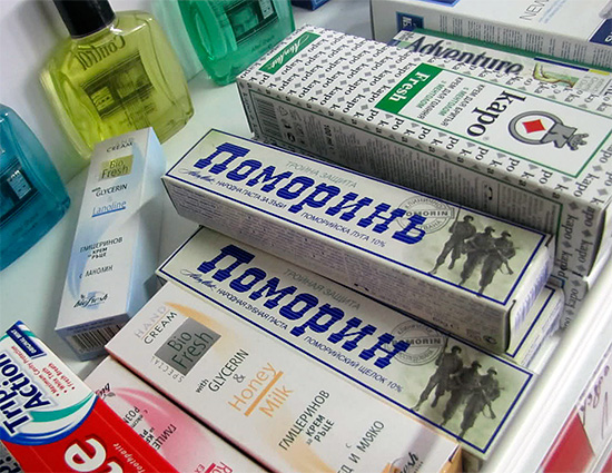 Er zijn drie Pomorin-tandpasta's in de productlijn Alen Mak Bulgaria.