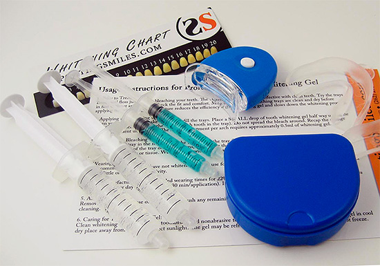 Kit para blanqueamiento dental mediante tapa y activador LED.