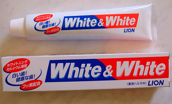 Nos familiarizamos con la pasta dental blanqueadora japonesa White & White de la compañía Lion ...